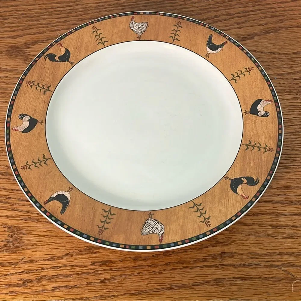 2 Country Quartet Chicken Rooster 12” Dinner Plates Warren Kimble Sakura…